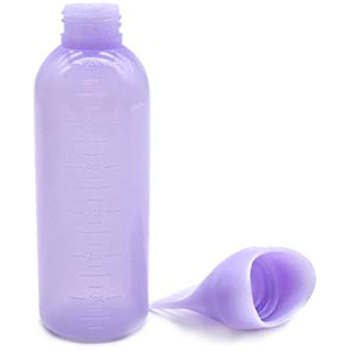 lasenersm 2 Pieces Root Comb Applicator Bottle Hair Coloring Dye Bottle Scalp Treament Essential Salon Hair Cleansing Bottle With Graduated Scale, Pink - Image 5